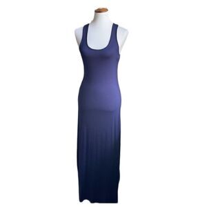 Pink Rose (NWT) Blue Lightweight Jersey Knit Maxi Dress w/Racerback (Size: Small
